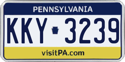 PA license plate KKY3239