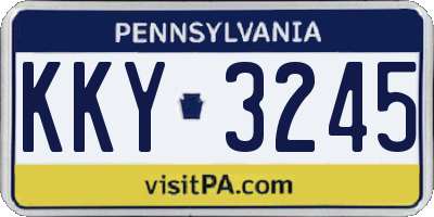 PA license plate KKY3245