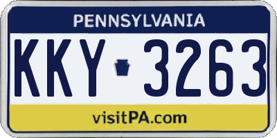 PA license plate KKY3263