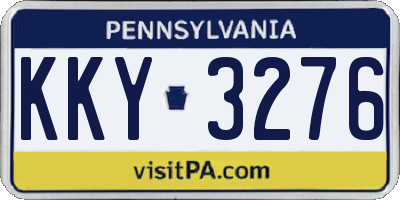 PA license plate KKY3276
