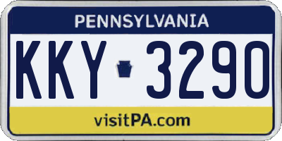 PA license plate KKY3290