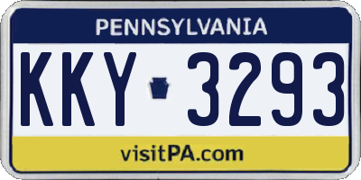 PA license plate KKY3293