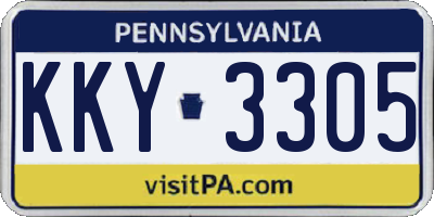PA license plate KKY3305