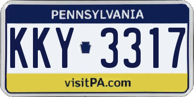 PA license plate KKY3317
