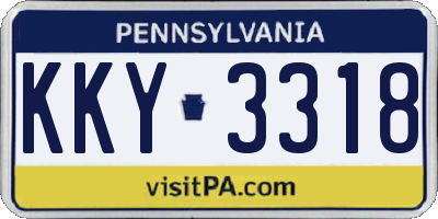 PA license plate KKY3318