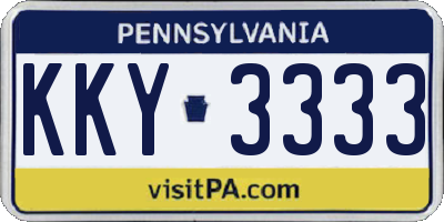 PA license plate KKY3333