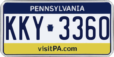 PA license plate KKY3360