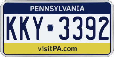PA license plate KKY3392