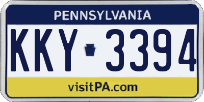 PA license plate KKY3394