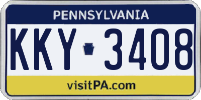 PA license plate KKY3408