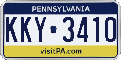 PA license plate KKY3410