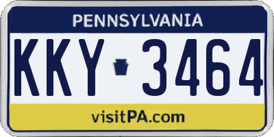 PA license plate KKY3464