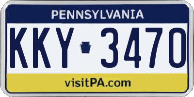PA license plate KKY3470