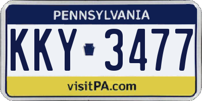 PA license plate KKY3477