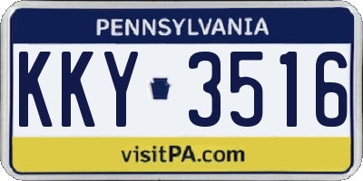PA license plate KKY3516