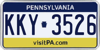 PA license plate KKY3526