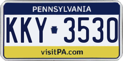 PA license plate KKY3530