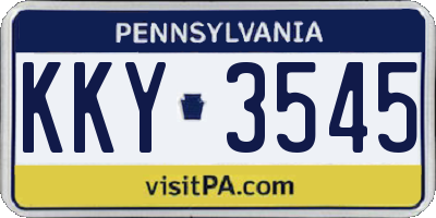 PA license plate KKY3545