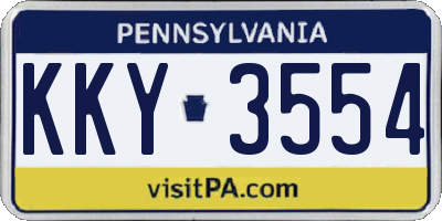 PA license plate KKY3554