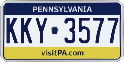 PA license plate KKY3577