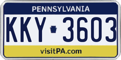 PA license plate KKY3603
