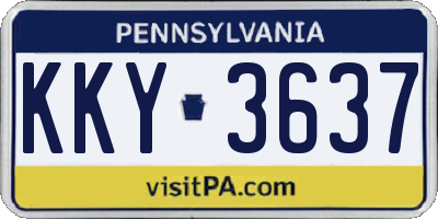 PA license plate KKY3637