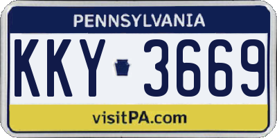 PA license plate KKY3669
