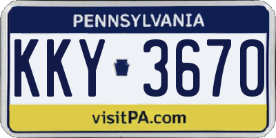 PA license plate KKY3670