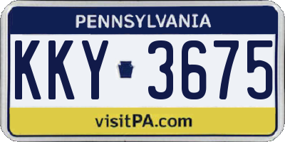 PA license plate KKY3675