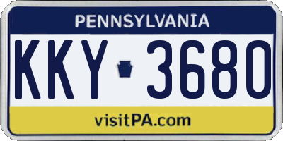 PA license plate KKY3680