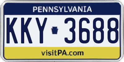 PA license plate KKY3688