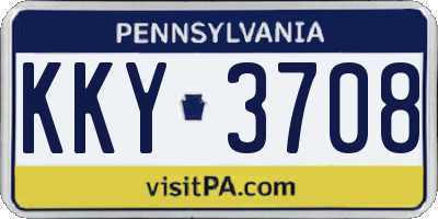 PA license plate KKY3708
