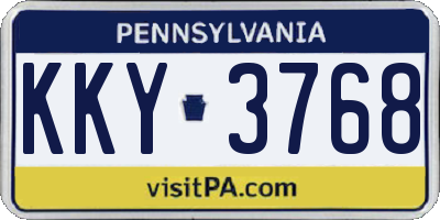 PA license plate KKY3768