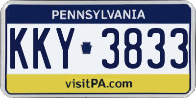 PA license plate KKY3833