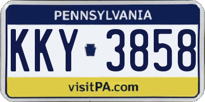 PA license plate KKY3858