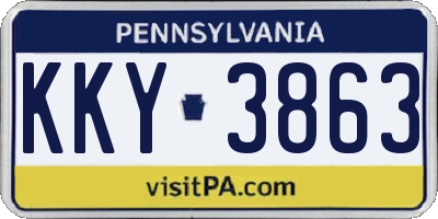 PA license plate KKY3863