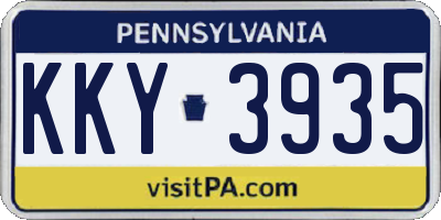 PA license plate KKY3935