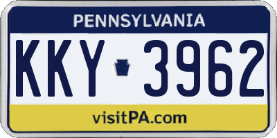 PA license plate KKY3962