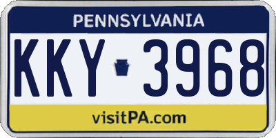 PA license plate KKY3968