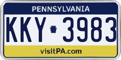 PA license plate KKY3983