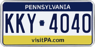 PA license plate KKY4040
