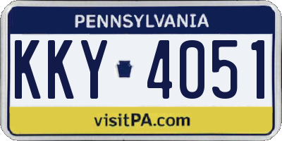 PA license plate KKY4051
