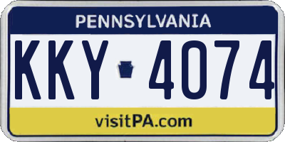 PA license plate KKY4074
