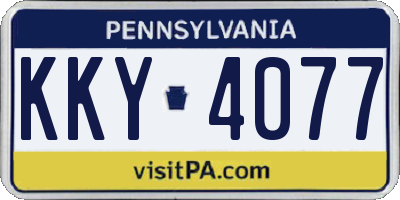 PA license plate KKY4077