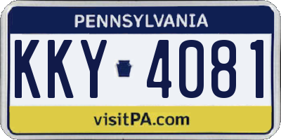PA license plate KKY4081