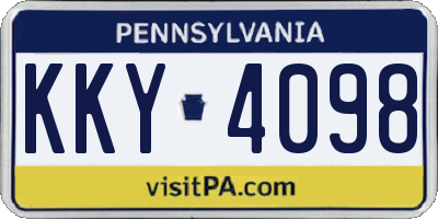 PA license plate KKY4098