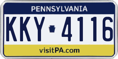 PA license plate KKY4116