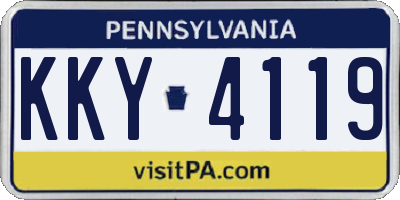 PA license plate KKY4119