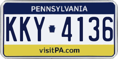 PA license plate KKY4136