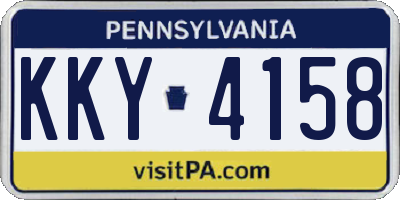 PA license plate KKY4158